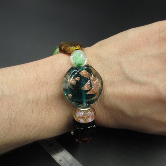 Vintage Colorful Glass Beads Expandable Bracelet - Picture 2 of 5